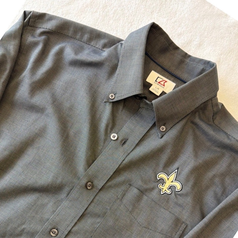 New Orleans Saints Shirt Mens L Cutter & Buck Button Down Office Business Casual